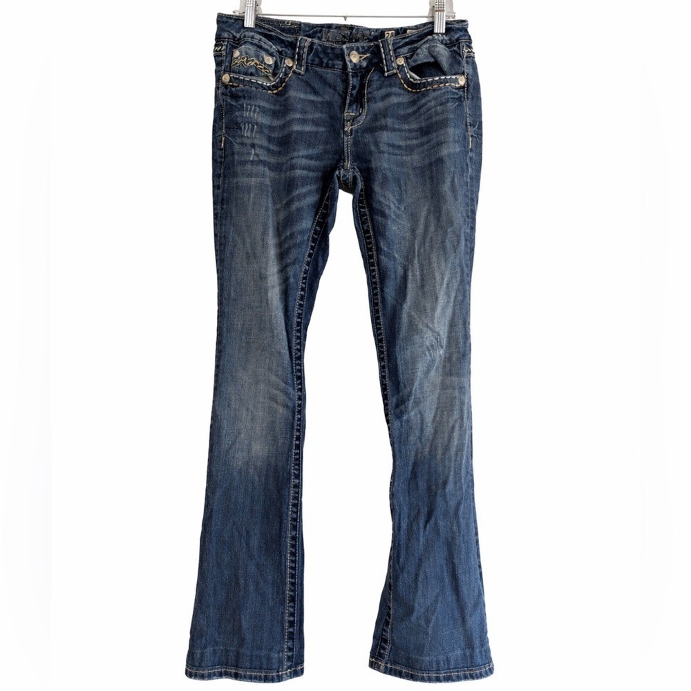 Miss Me Bootcut Jeans 28 Low Rise Embroidered Y2K Mcbling Western Cowgirl